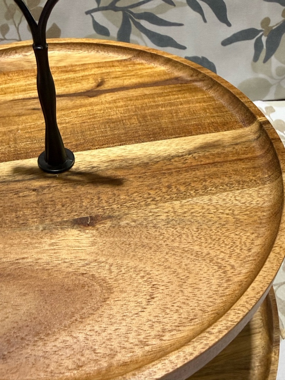 Two-Tier Wooden serving tray- Darker wood - Picture 3 of 4